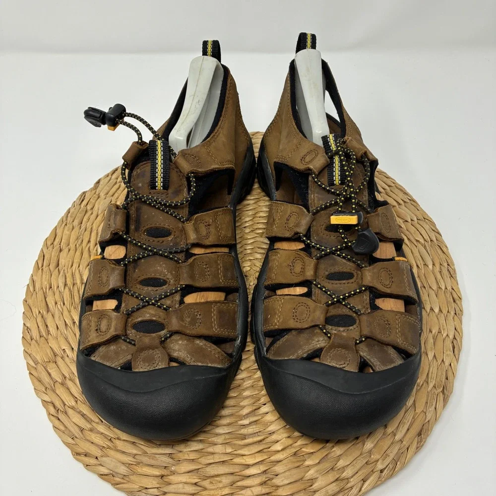 KEEN Men's 10 Brown Leather Newport Hybrid Sandals Hiking Trail Shoes 1001870‎